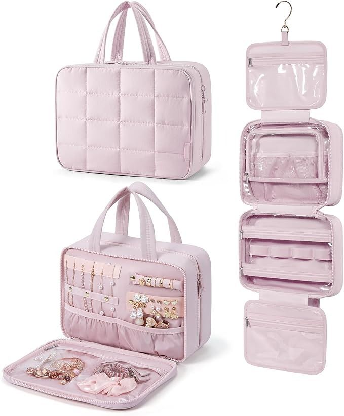 Large Travel Cosmetic Bag with Waterproof Hanging Hook